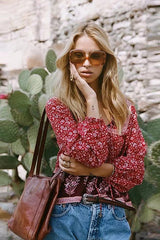 Newport Beach Vintage Boho Print Top