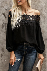Elegant Outlook Lace Off The Shoulder Top