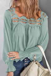Romantic History Crochet Long Sleeve Top