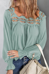 Romantic History Crochet Long Sleeve Top