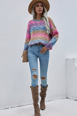 Suéter de punto a rayas arcoíris Stay Girly