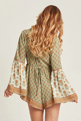 Creazy Kids Boho Print Long Sleeve Romper