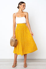 Keep Loving Pleated Print Pocket Maxi Skirt