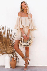 Lovely Disposition Ruffled Off The Shoulder Romper