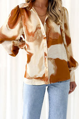 „Help You Out“-Langarmshirt mit Kragen und Print