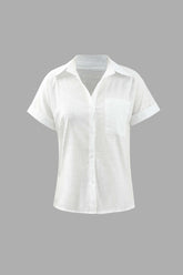 Front Pocket Linen Short Sleeve Shirt