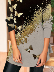 Camisas y blusas con estampado de mariposas de talla grande