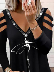 Camisas y blusas con estampado de libélulas de talla grande