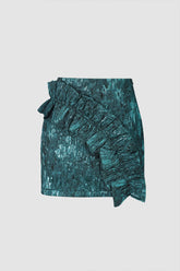 Minifalda con ribete de volantes de jacquard