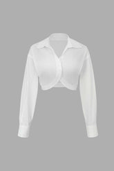 Curved Hem Long Sleeve Shirt