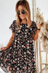 Vestido mini de manga corta con estampado floral Feels Right