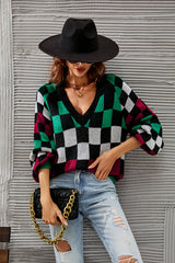 Suéter de punto con cuello en V no podría ser mejor