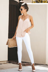 Tanktop mit Knopfleiste „Call Me Later“