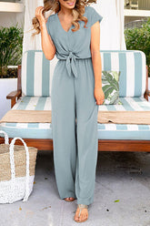Divine Time V-neck Wide Leg Jumpsuit