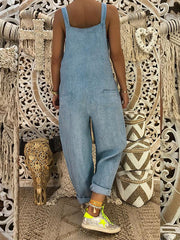 Mono vaquero holgado de algodón de talla grande