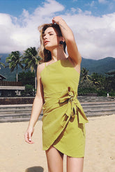 Minivestido con lazo de espagueti