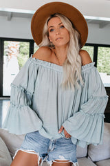 In the Breeze Ruffle Off Shoulder Shirt