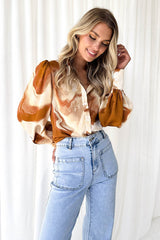 „Help You Out“-Langarmshirt mit Kragen und Print