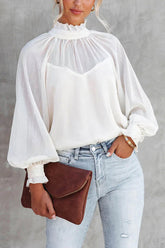 Dream Of The Day Smocked Statement Sleeve Top