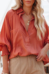 Love Life Oversized Pocket Balloon Sleeve Shirt