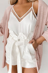 Top de tul con cuello en V Rule the Night