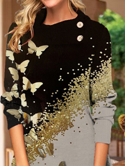 Camisas y blusas con estampado de mariposas de talla grande