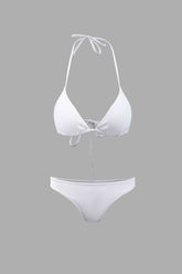 Conjunto de bikini y pareo con lazo halter