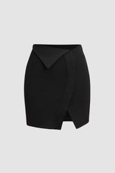 Foldover Wrap Mini Skirt