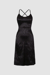 Vestido midi de satén dobby