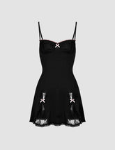 Spitzenpatch Sommer Kleines Schwarzes Kleid für