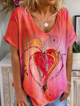 Rosa T-Shirt mit Blumenmuster und kurzen Ärmeln