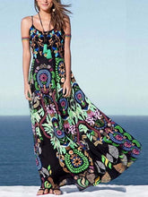 Printed Spaghetti-neck Maxi Dress