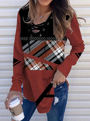 Bedruckte Langarm-Sweatshirts mit Seilmuster