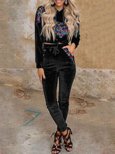 Sudadera con capucha y pantalones con estampado de franela Gored