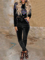 Sudadera con capucha y pantalones con estampado de franela Gored