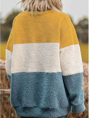 Plüsch Gored Rundhals Langarm Sweatshirts