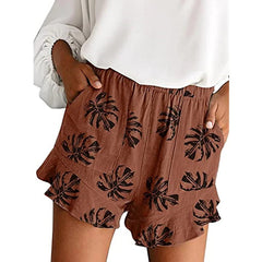 Printed Fashion High Waist Shorts Plus Size Loose Casual Pants