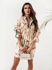 Vestidos skater con cuello camisero y estampados elegantes de verano