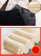 Pantalones de pana de terciopelo, pantalones holgados de terciopelo cálido y grueso, pantalones de mujer