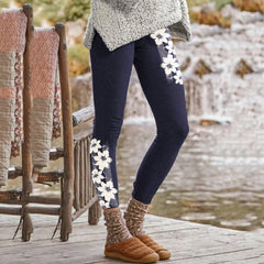 Pantalones largos finos de mujer con estampado