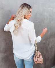 Offizielle Damen-Umlegekragen, lässig, einfarbig, Langarmblusen