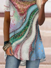 Ombre Vacation Kurzarm-T-Shirt für den Sommer