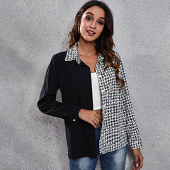 Blusenoberteile mit Puffärmeln und Karomuster