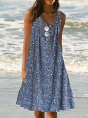 Vestidos midi de verano para mujer, de talla grande, con estampado floral, para playa y vacaciones