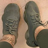 Zapatillas deportivas transpirables con cordones de color puro