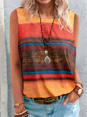 Camisas y tops estampados con cuello redondo y hombros descubiertos