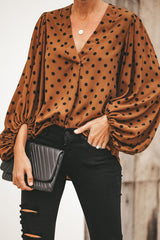 Comfy Cozy Dotted Printed Long Sleeve Top