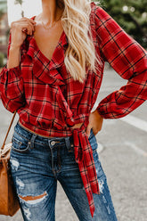 Back to School Tartan Ruffle Shirt