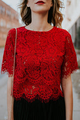 Marry Me Lace Short Sleeve Top