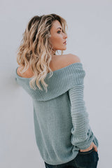 Suéter de punto con hombros descubiertos Cuddle Up Love
